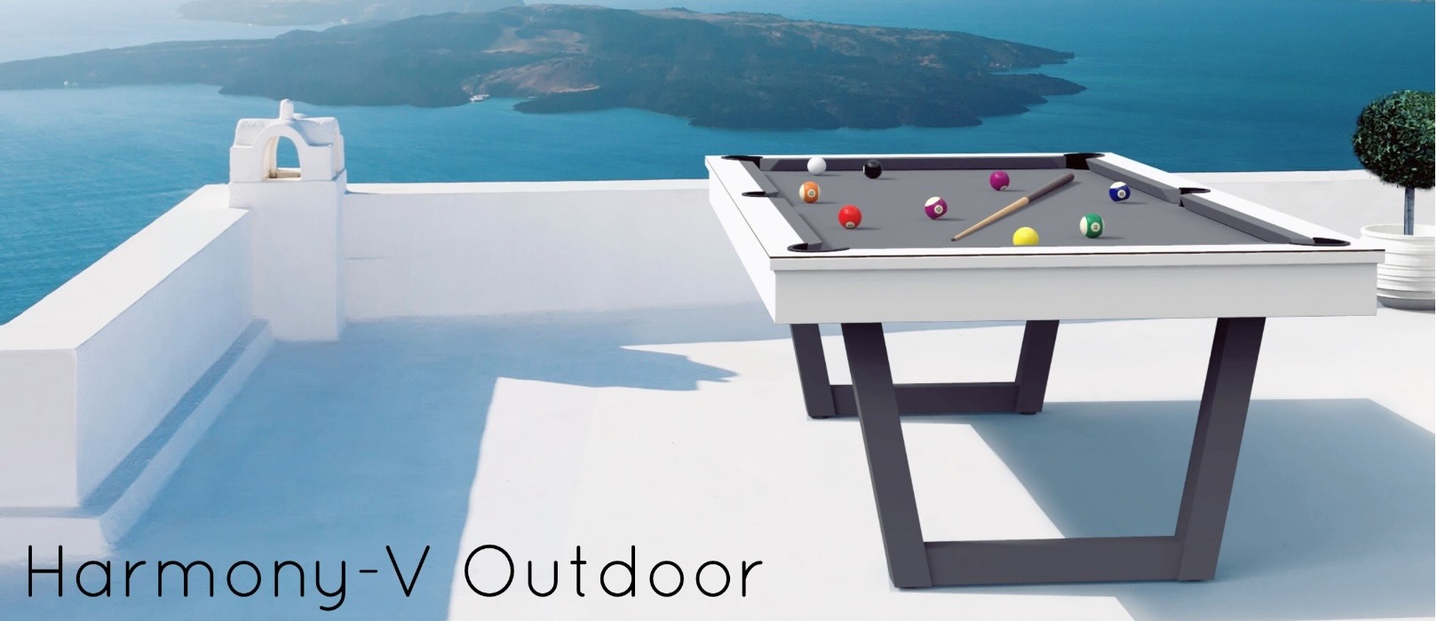 Billard d'exterieur HARMONY-V Outdoor sur la terrasse devant la mer